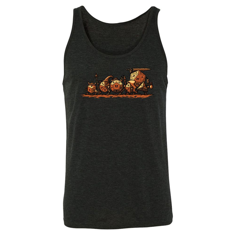 Fellowship Of The Dices Unisex Jersey Tank - Charcoal Black Triblend - 5