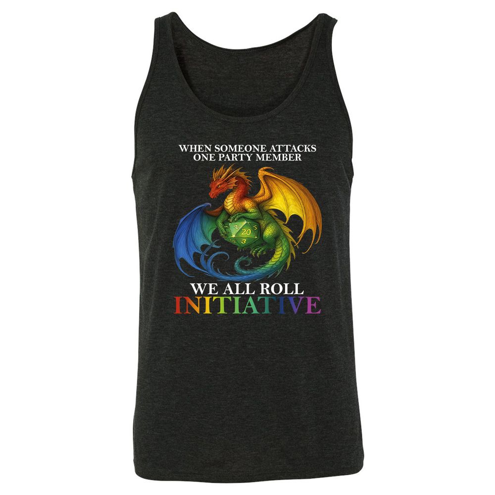 Dragon Roll For Initiative Unisex Jersey Tank - Charcoal Black Triblend - 5