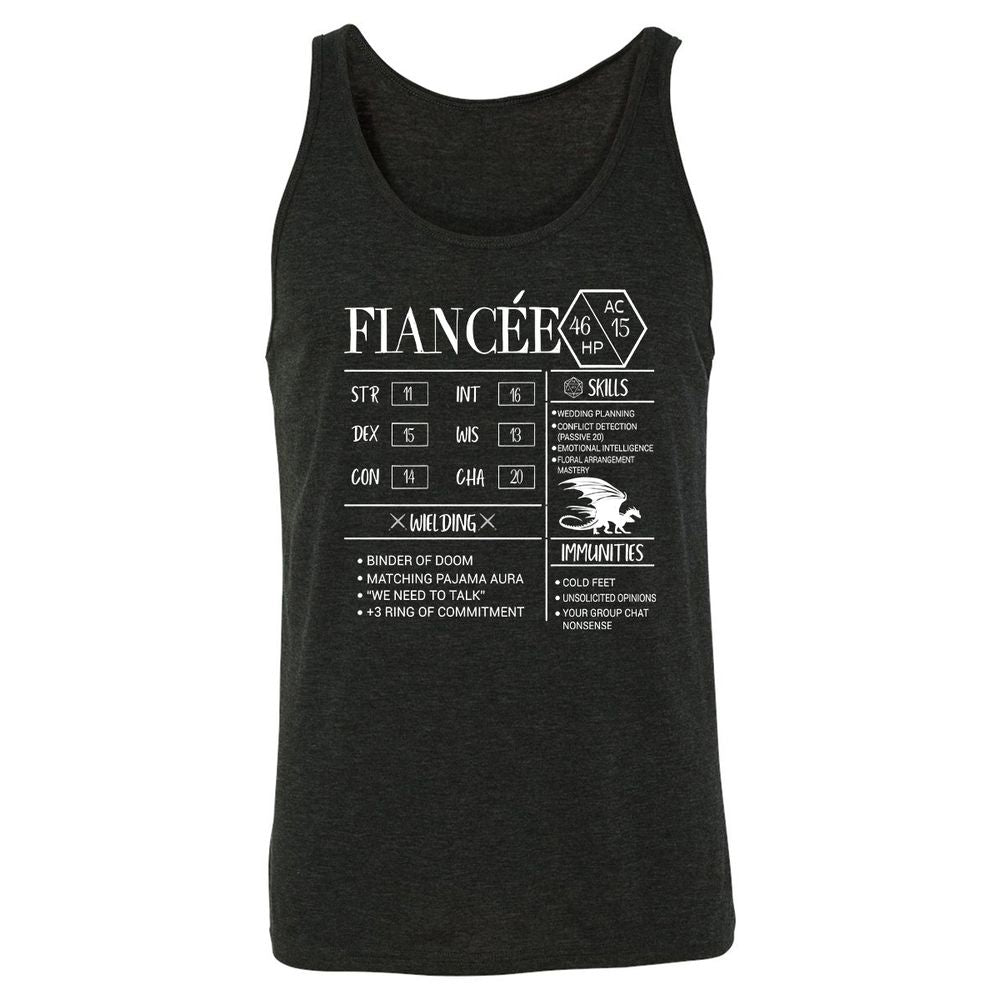 Fiancee Stats Unisex Jersey Tank - Charcoal Black Triblend - 5
