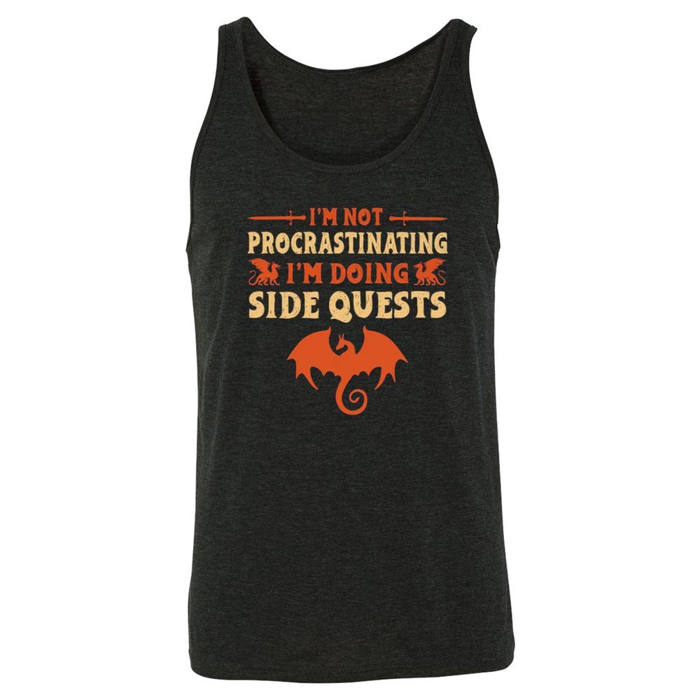 I'm Doing Side Quests Unisex Jersey Tank - Charcoal Black Triblend - 5