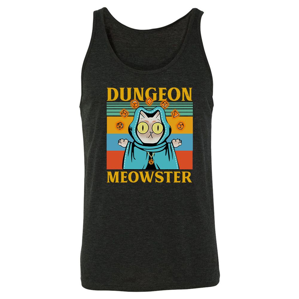 Dungeon Meowster Unisex Jersey Tank - Charcoal Black Triblend - 5