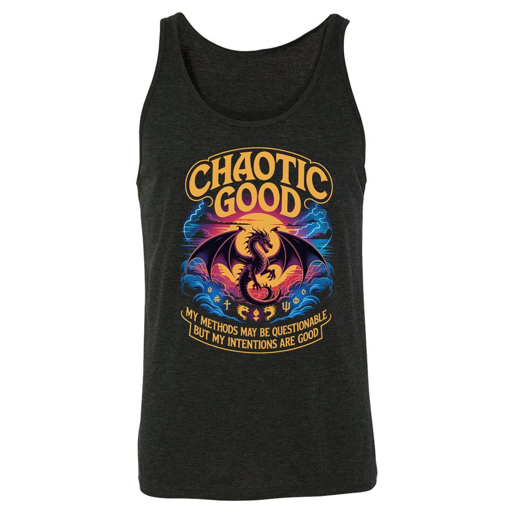 Chaotic Good Unisex Jersey Tank - Charcoal Black Triblend - 5