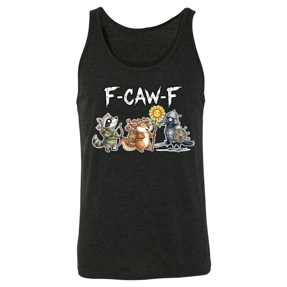F-CAW-F Adventuring party Unisex Jersey Tank - Charcoal Black Triblend - 5