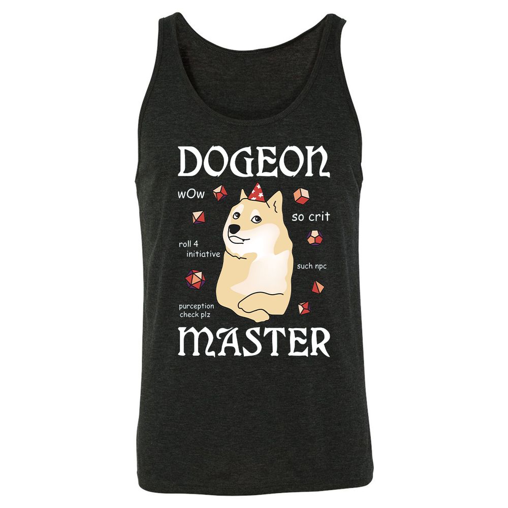 Dogeon Master Unisex Jersey Tank - Charcoal Black Triblend - 5