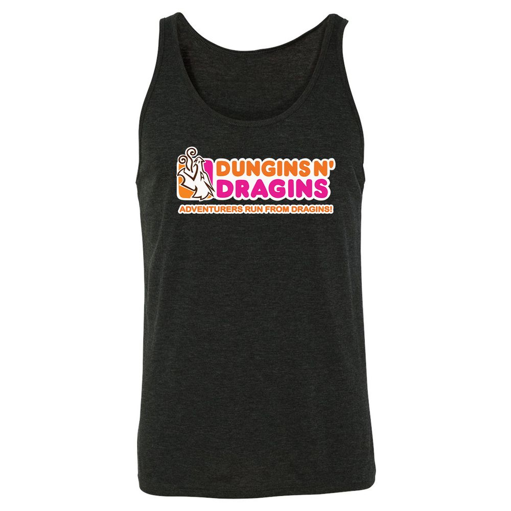 Dungins & Dragins Unisex Jersey Tank - Charcoal Black Triblend - 5