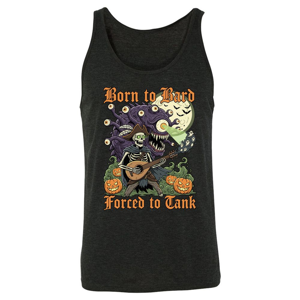 Born to Bard – Forced to Tank Unisex Jersey Tank - Charcoal Black Triblend - 5