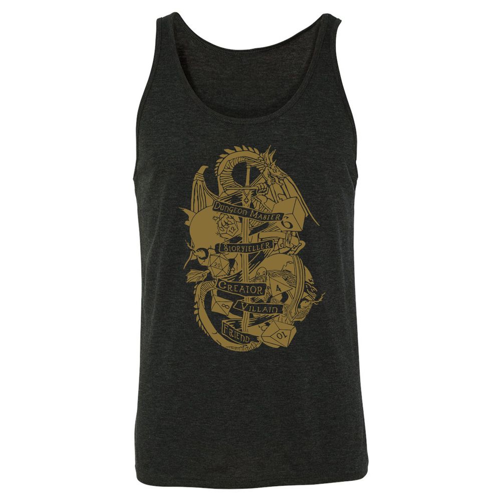 Dungeon Master Dragon Unisex Jersey Tank - Charcoal Black Triblend - 5