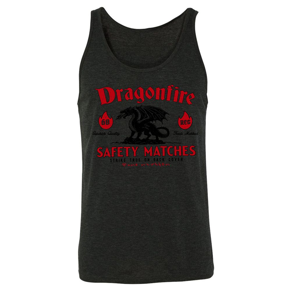 Dragonfire Unisex Jersey Tank - Charcoal Black Triblend - 5