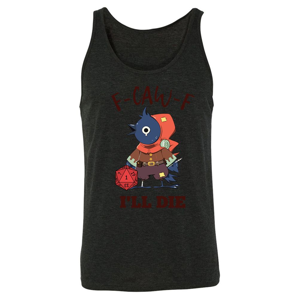 Unisex Jersey Tank - White - Charcoal Black Triblend - 5