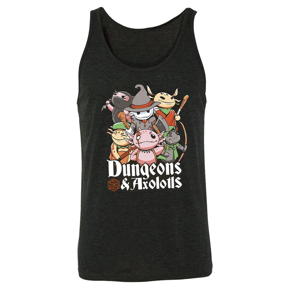 Dungeons And Axolotls Unisex Jersey Tank - Charcoal Black Triblend - 5