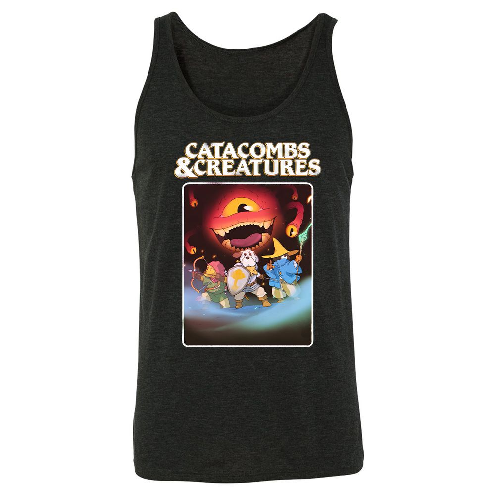 Catacombs & Creatures Unisex Jersey Tank - Charcoal Black Triblend - 5