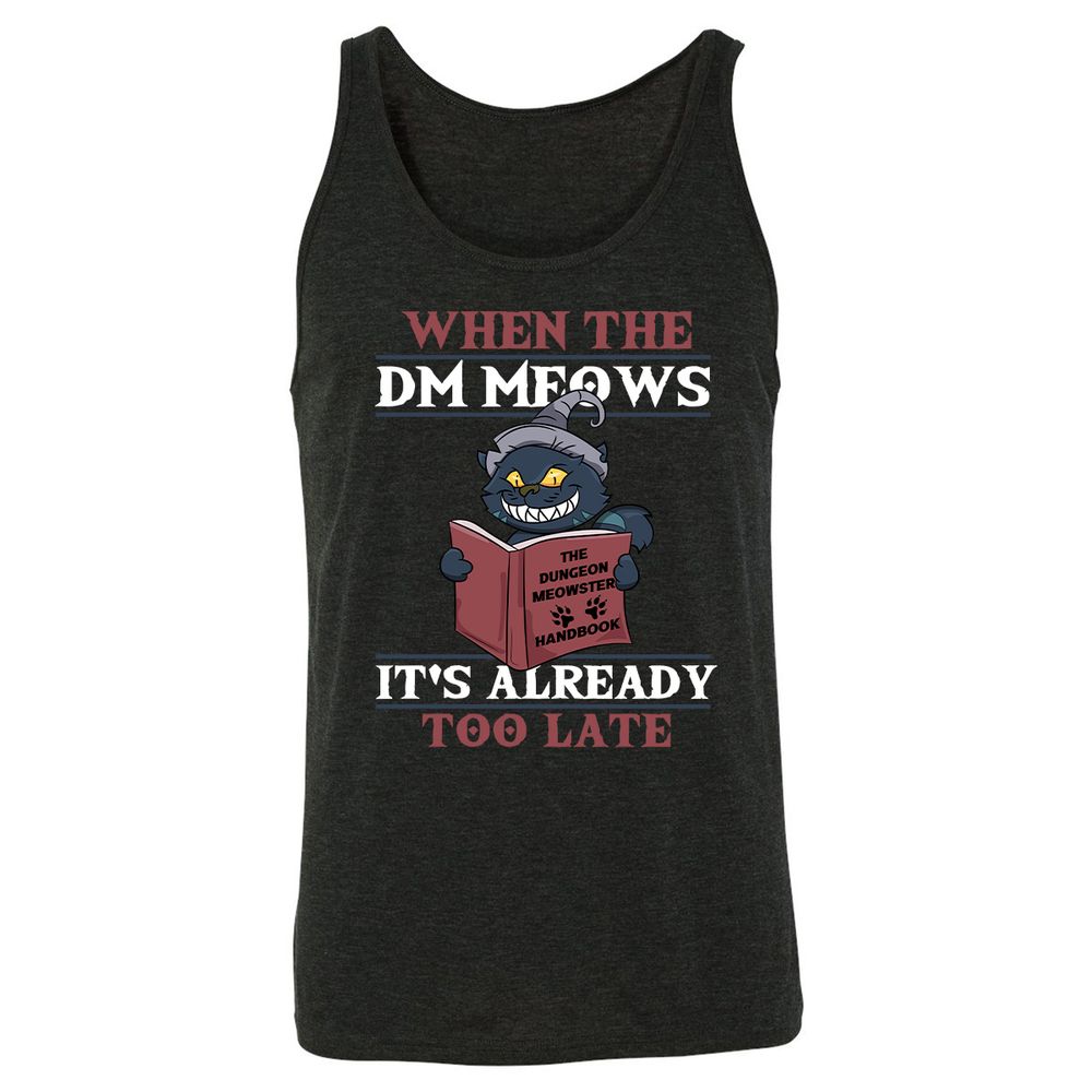 When The DM Meow Unisex Jersey Tank - Charcoal Black Triblend - 5