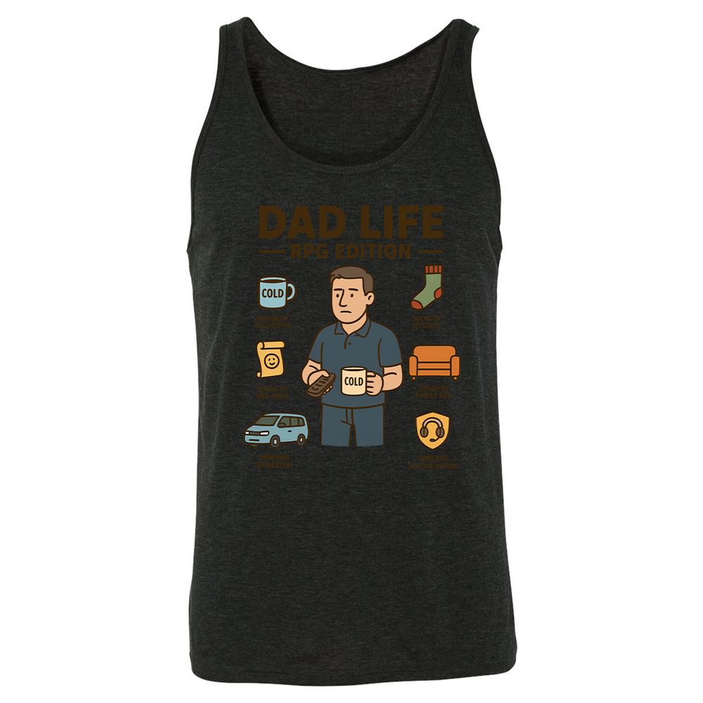 Dad Life RPG Edition Unisex Jersey Tank - Charcoal Black Triblend - 5