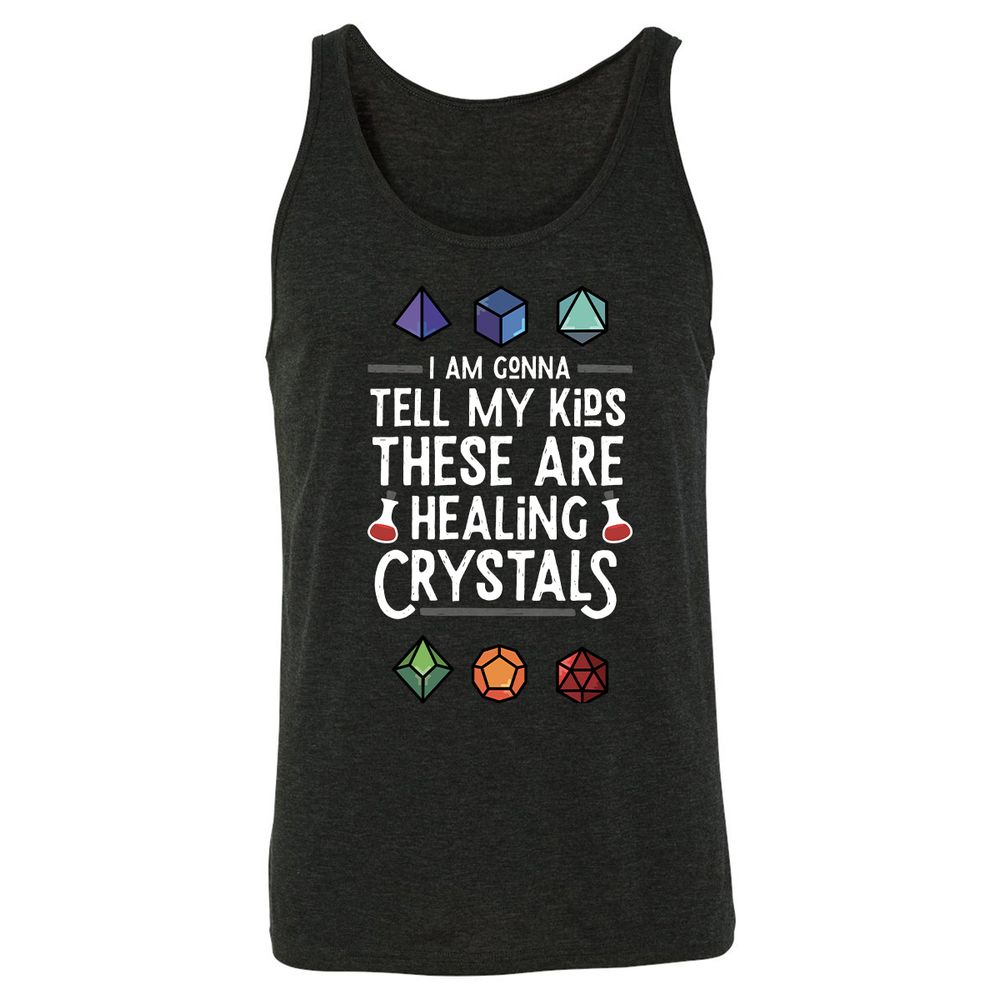 Healing Crystals Unisex Jersey Tank - Charcoal Black Triblend - 5