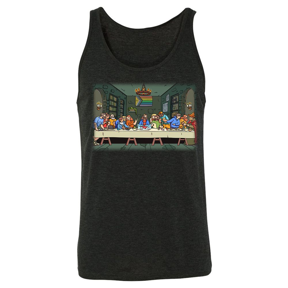 DnD Characters Pride Themed The Last Supper Shirt Unisex Jersey Tank - Charcoal Black Triblend - 5