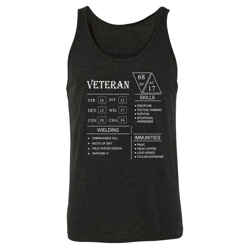 Veteran New Unisex Jersey Tank - Charcoal Black Triblend - 5