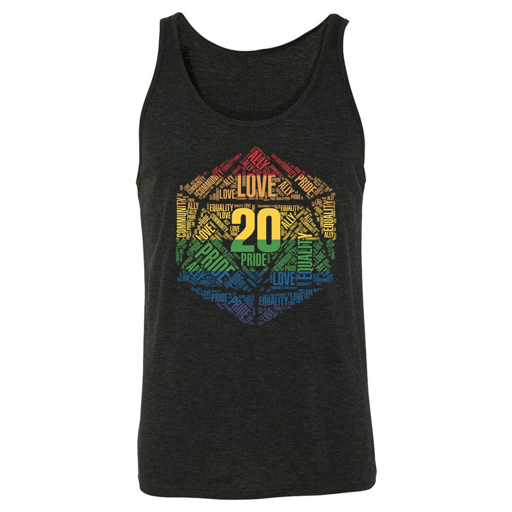 D20 Pride Unisex Jersey Tank - Charcoal Black Triblend - 5