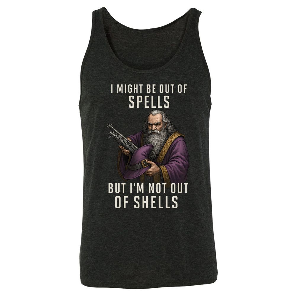 Not Out Of Shells Unisex Jersey Tank - Charcoal Black Triblend - 5