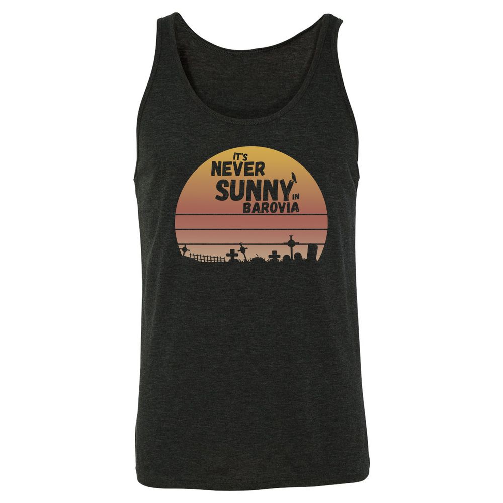 Vintage It's Never Sunny In Barovia Unisex Jersey Tank - Charcoal Black Triblend - 5