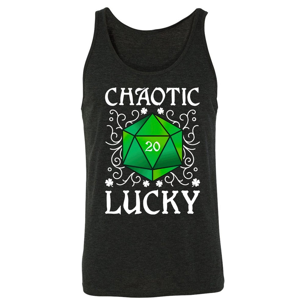Chaotic Lucky D20 Dice Unisex Jersey Tank - Charcoal Black Triblend - 5