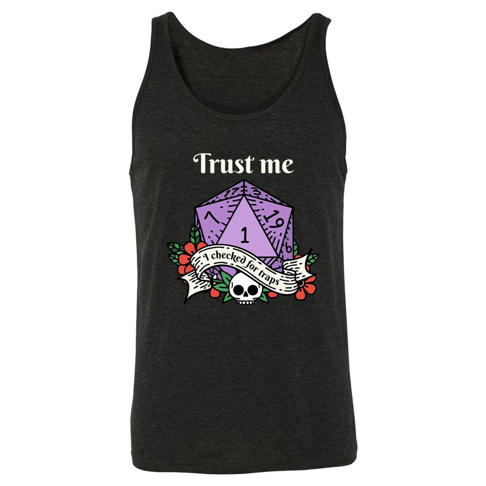 Trust Me I Checked for Traps - Charcoal Black Triblend - 5