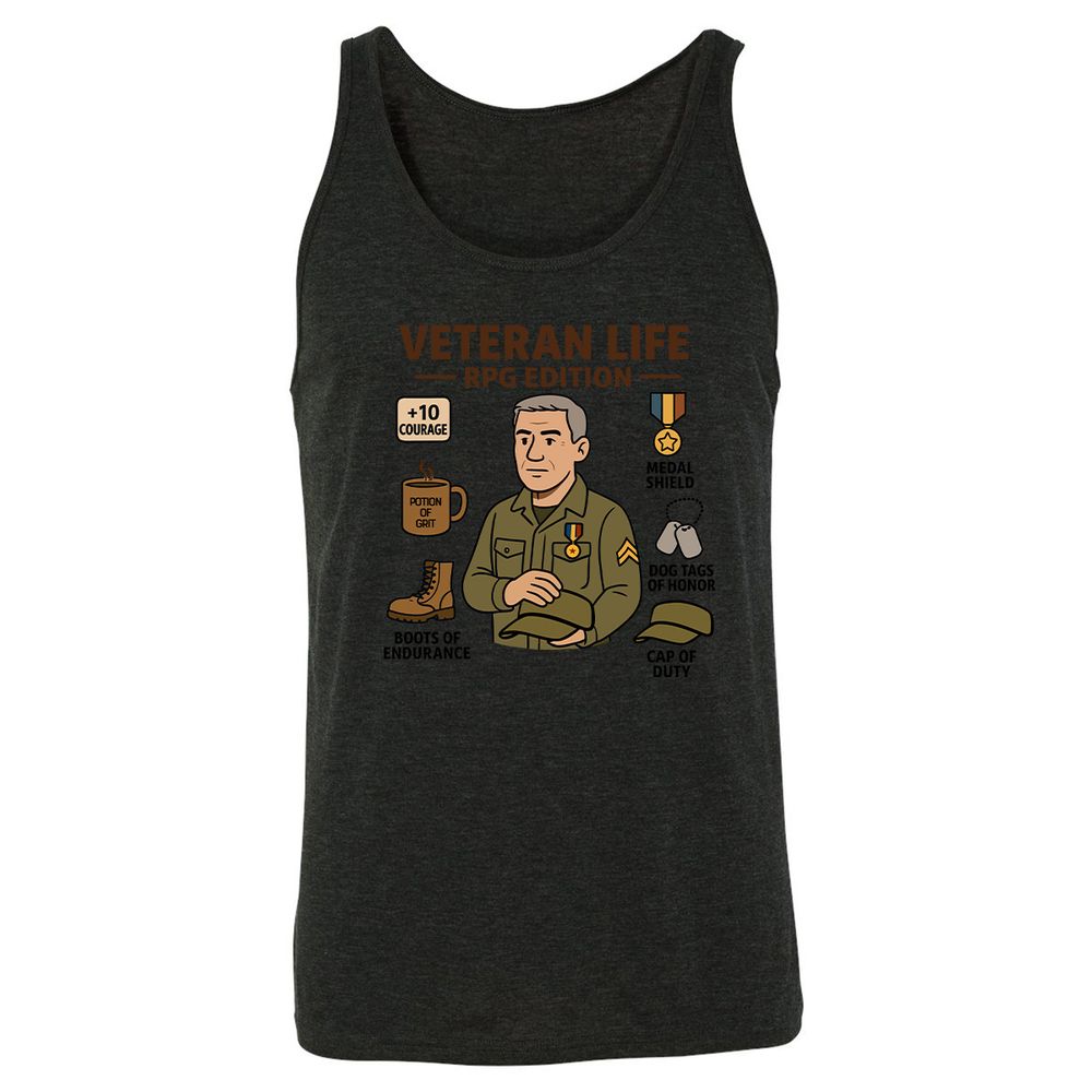 Veteran Life RPG Edition Unisex Jersey Tank - Charcoal Black Triblend - 5
