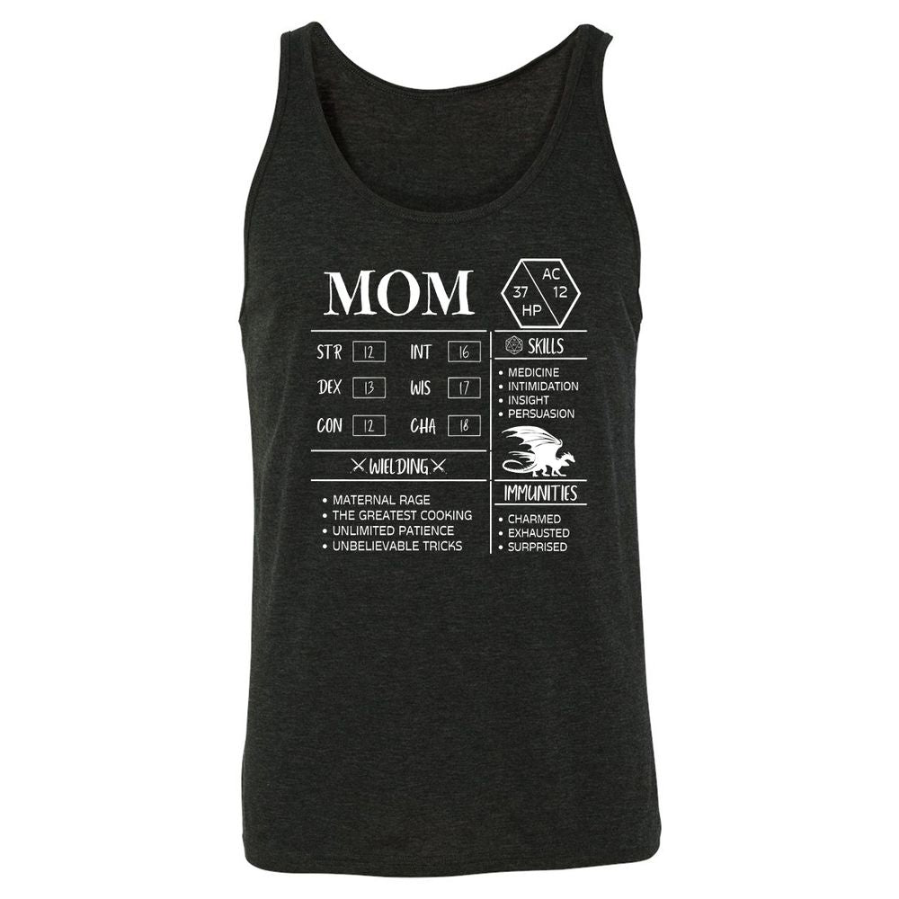 Mom Stats 2 Unisex Jersey Tank - Charcoal Black Triblend - 5