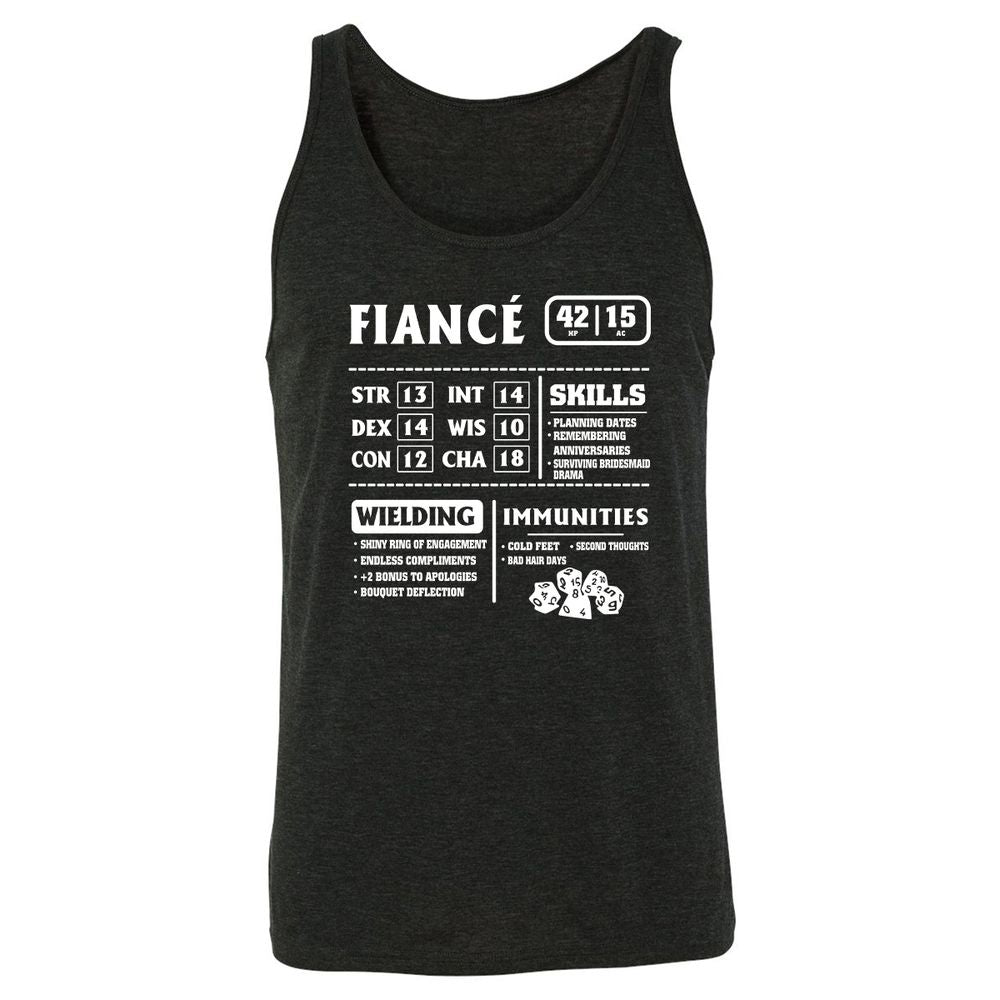 Fiance Stats Unisex Jersey Tank - Charcoal Black Triblend - 5