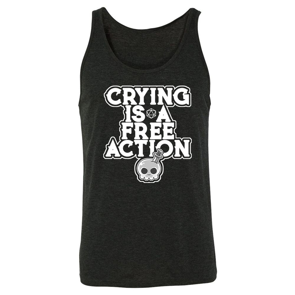 Crying Is A Free Action Unisex Jersey Tank - Charcoal Black Triblend - 5