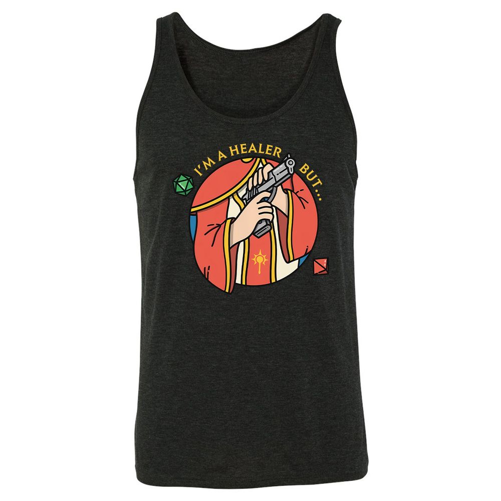 I'm A Healer But Unisex Jersey Tank - Charcoal Black Triblend - 5