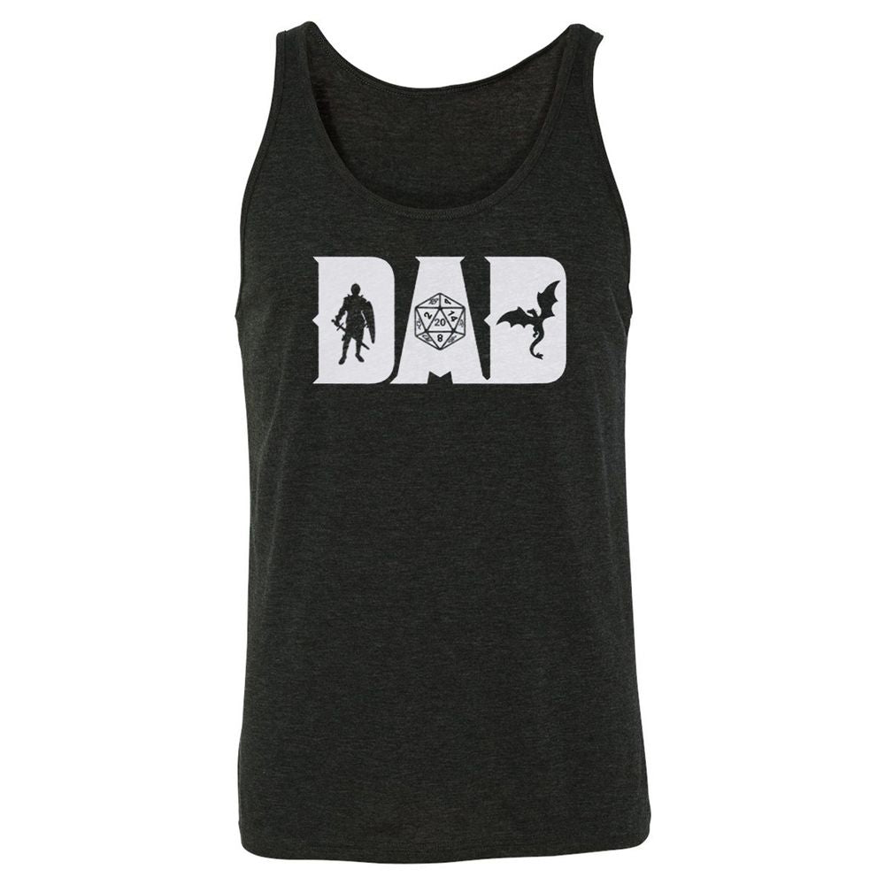 Dad Fathers Day Unisex Jersey Tank - Charcoal Black Triblend - 5