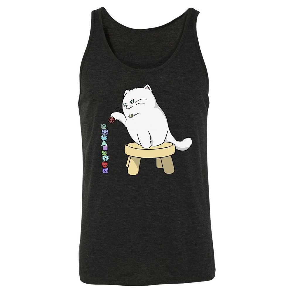 Cat Stacking Dice Unisex Jersey Tank - Charcoal Black Triblend - 5