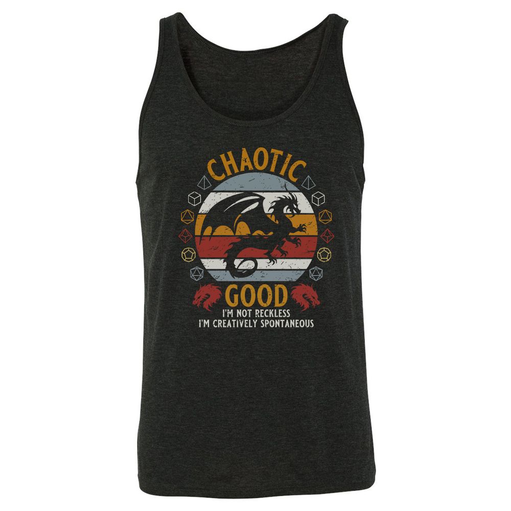 Chaotic Good Unisex Jersey Tank - Charcoal Black Triblend - 5