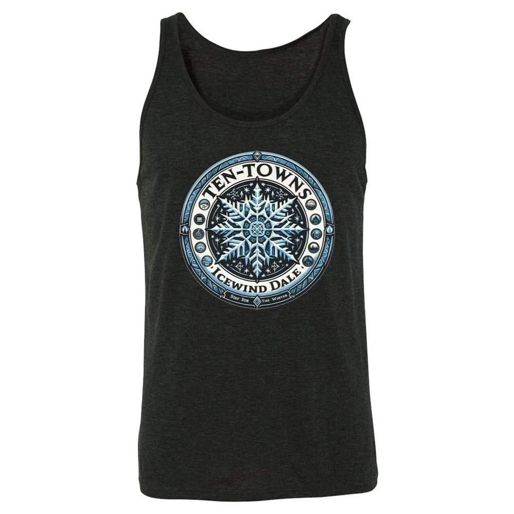 Ten-Towns Icewind Dale Unisex Jersey Tank - Charcoal Black Triblend - 5