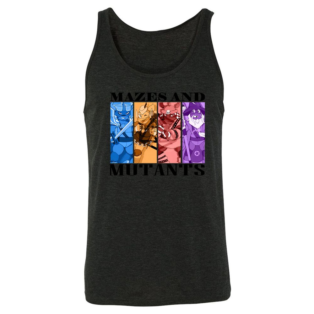 Mazes & Mutants Unisex Jersey Tank - Charcoal Black Triblend - 5
