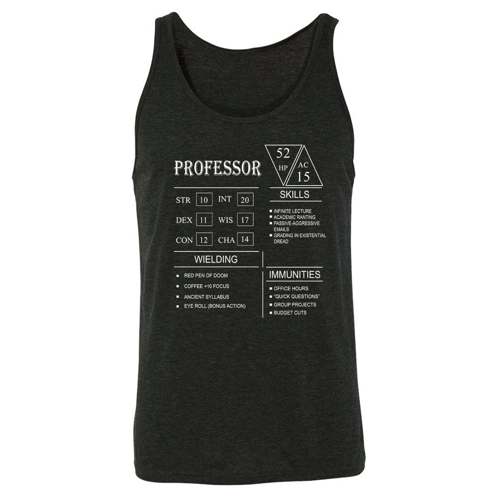 Professor New Unisex Jersey Tank - Charcoal Black Triblend - 5
