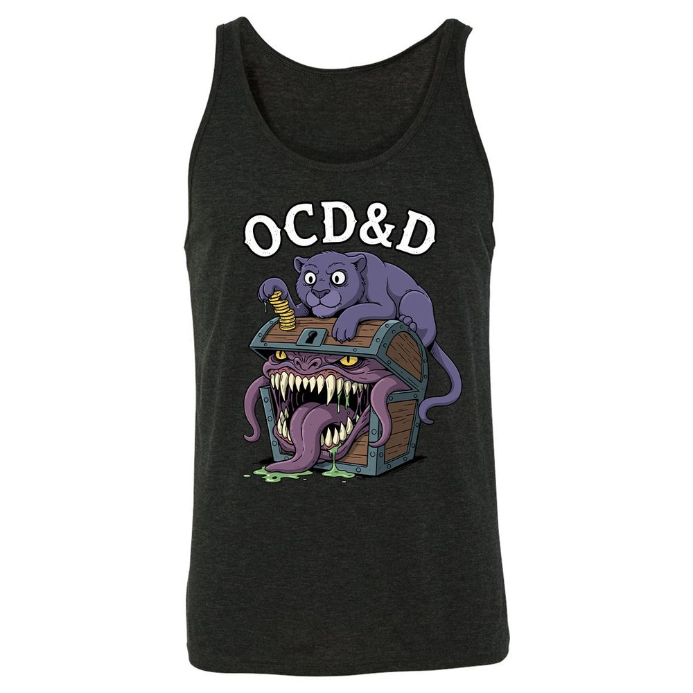OCD&D Unisex Jersey Tank - Charcoal Black Triblend - 5