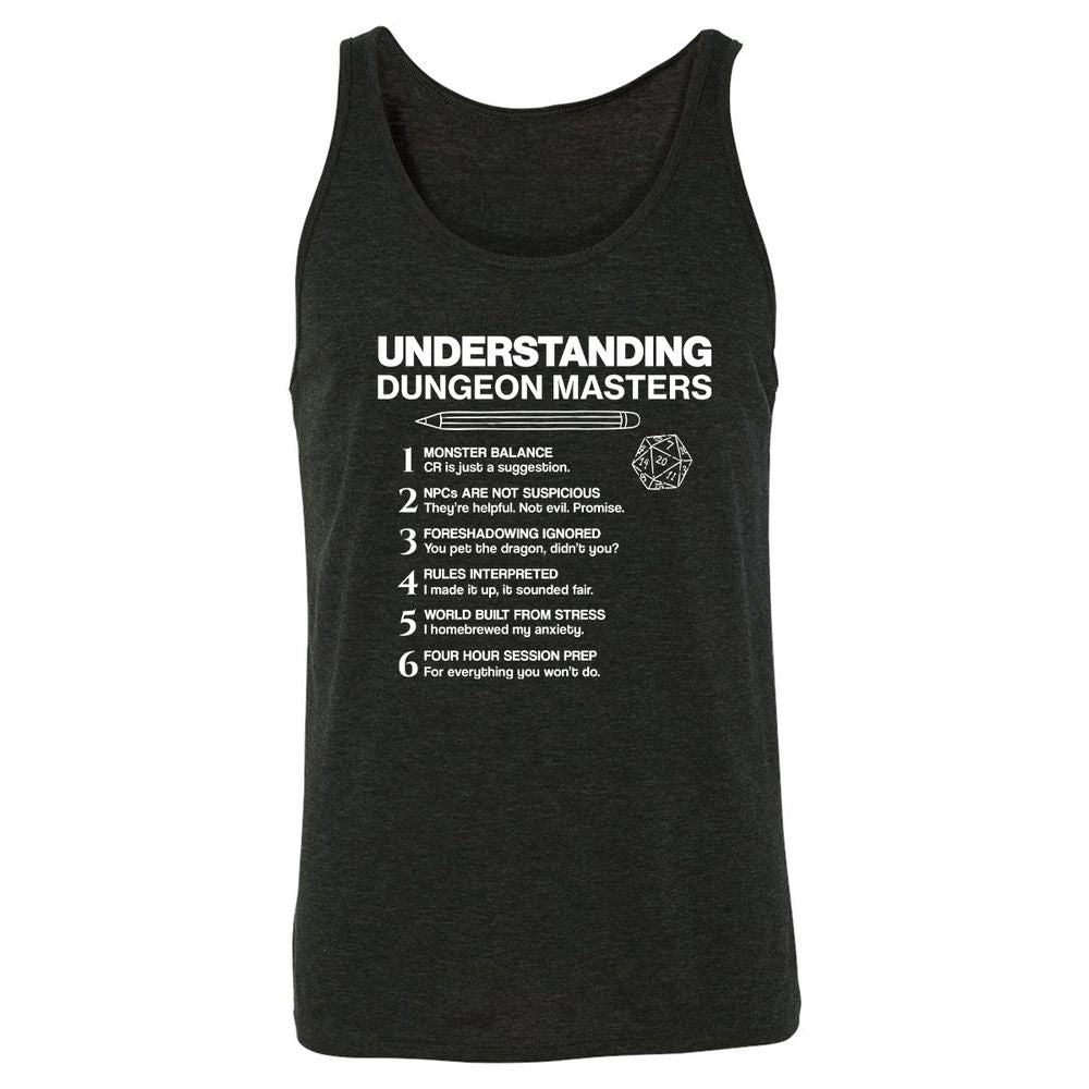 Understanding Dungeon Masters Unisex Jersey Tank - Charcoal Black Triblend - 5