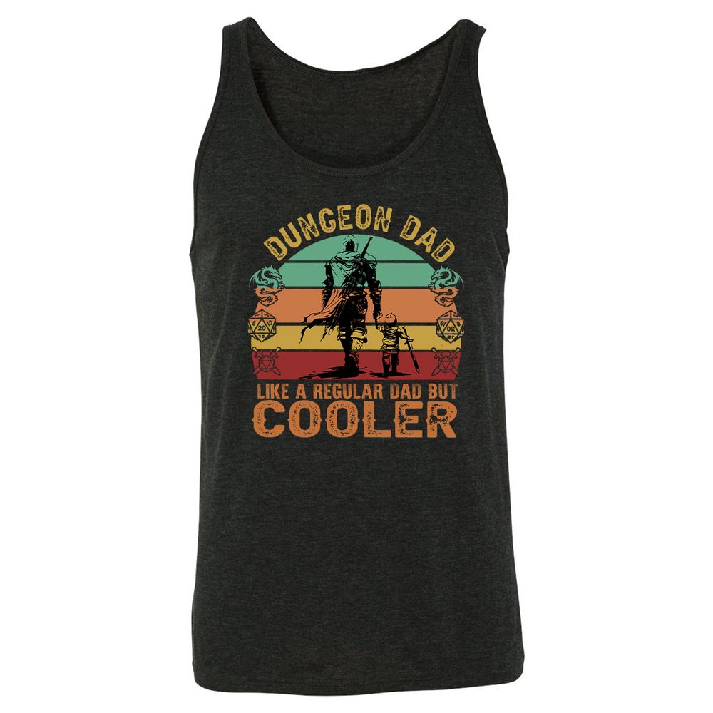 Dungeon Dad Like A Regular Dad Unisex Jersey Tank - Charcoal Black Triblend - 5