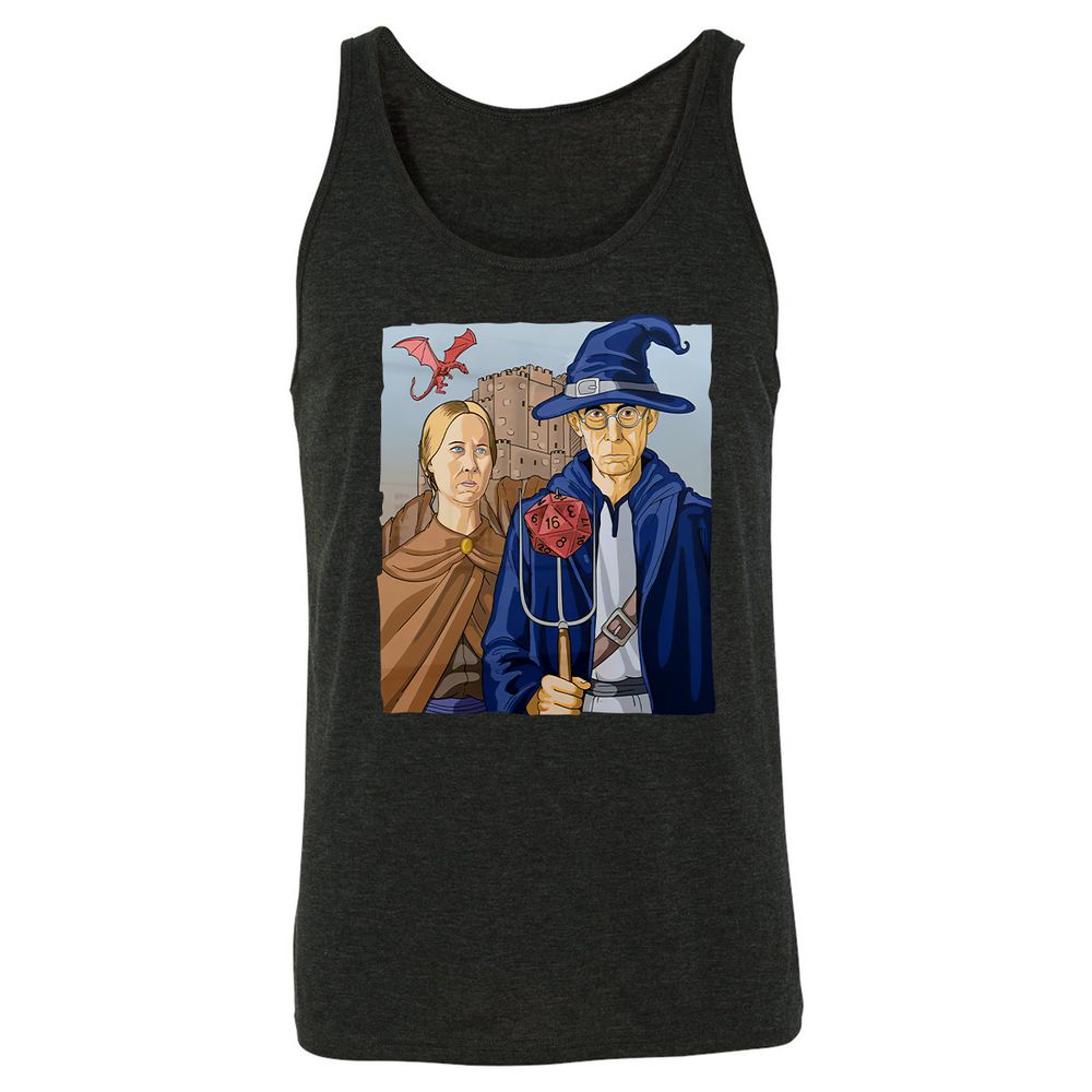 DnD Gothic Unisex Jersey Tank - Charcoal Black Triblend - 5