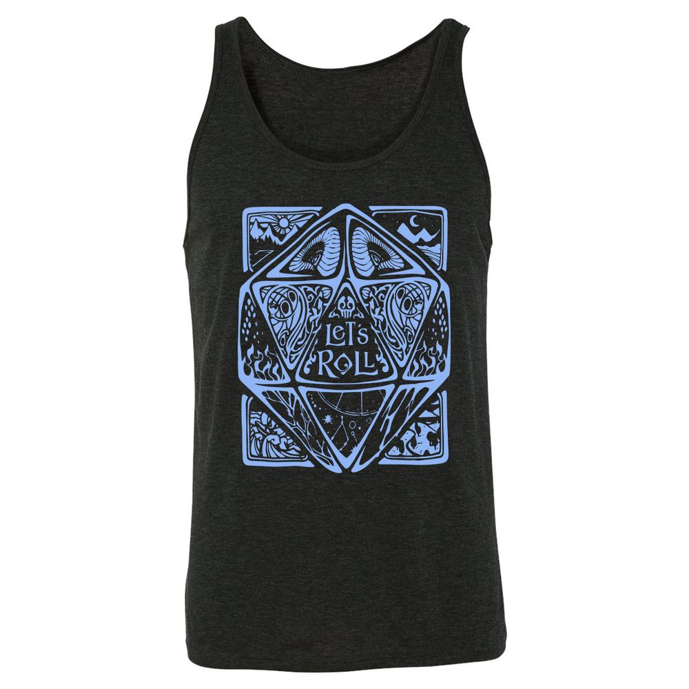 Let's Roll Unisex Jersey Tank - Charcoal Black Triblend - 5