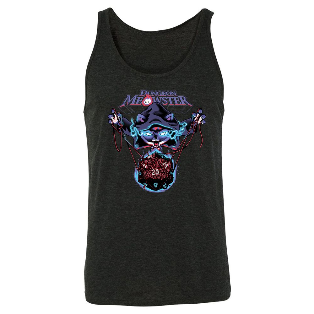 Dungeon Meowster Unisex Jersey Tank - Charcoal Black Triblend - 5