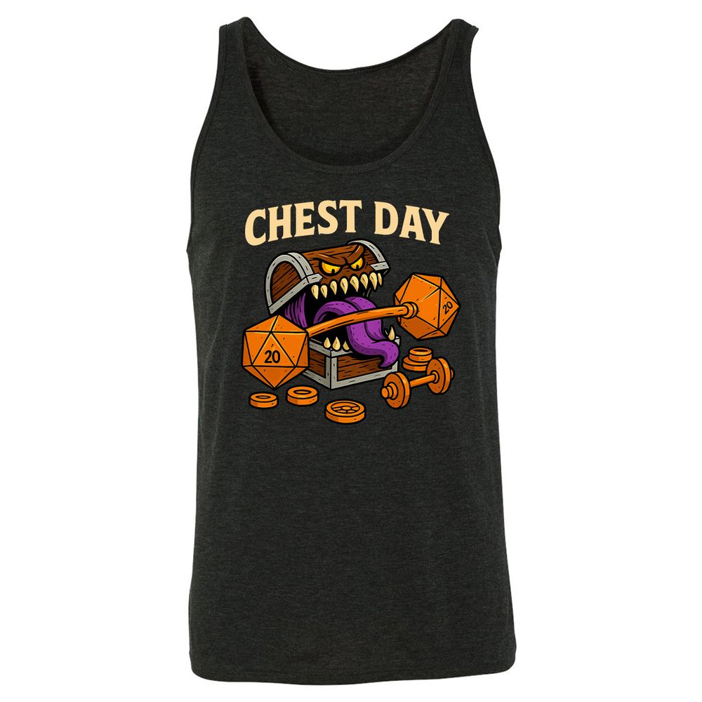 Chest Day Unisex Jersey Tank - Charcoal Black Triblend - 5