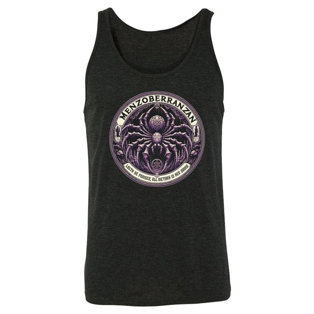 Menzoberranzan Lolth Be Praised Unisex Jersey Tank - Charcoal Black Triblend - 5
