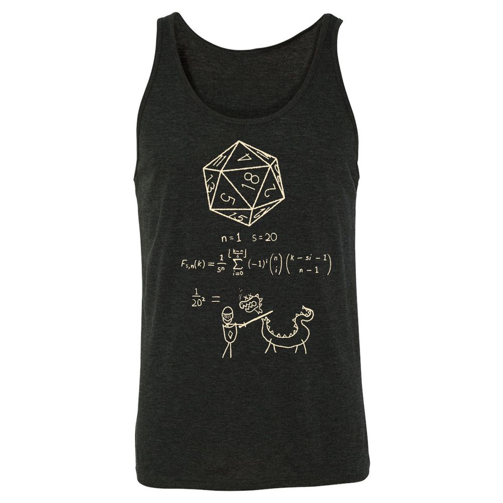 Science Of20 Sided Dice Unisex Jersey Tank - Charcoal Black Triblend - 5
