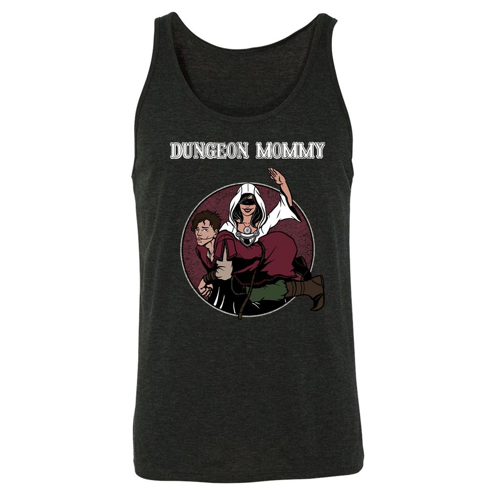 Dominant Dungeon Mommy Unisex Jersey Tank - Charcoal Black Triblend - 5