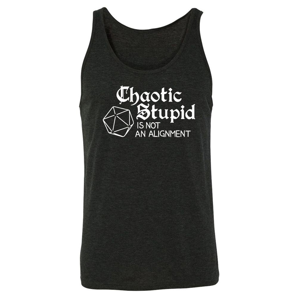 Chaotic Stupid Is Not An Alignment Unisex Jersey Tank - Charcoal Black Triblend - 5