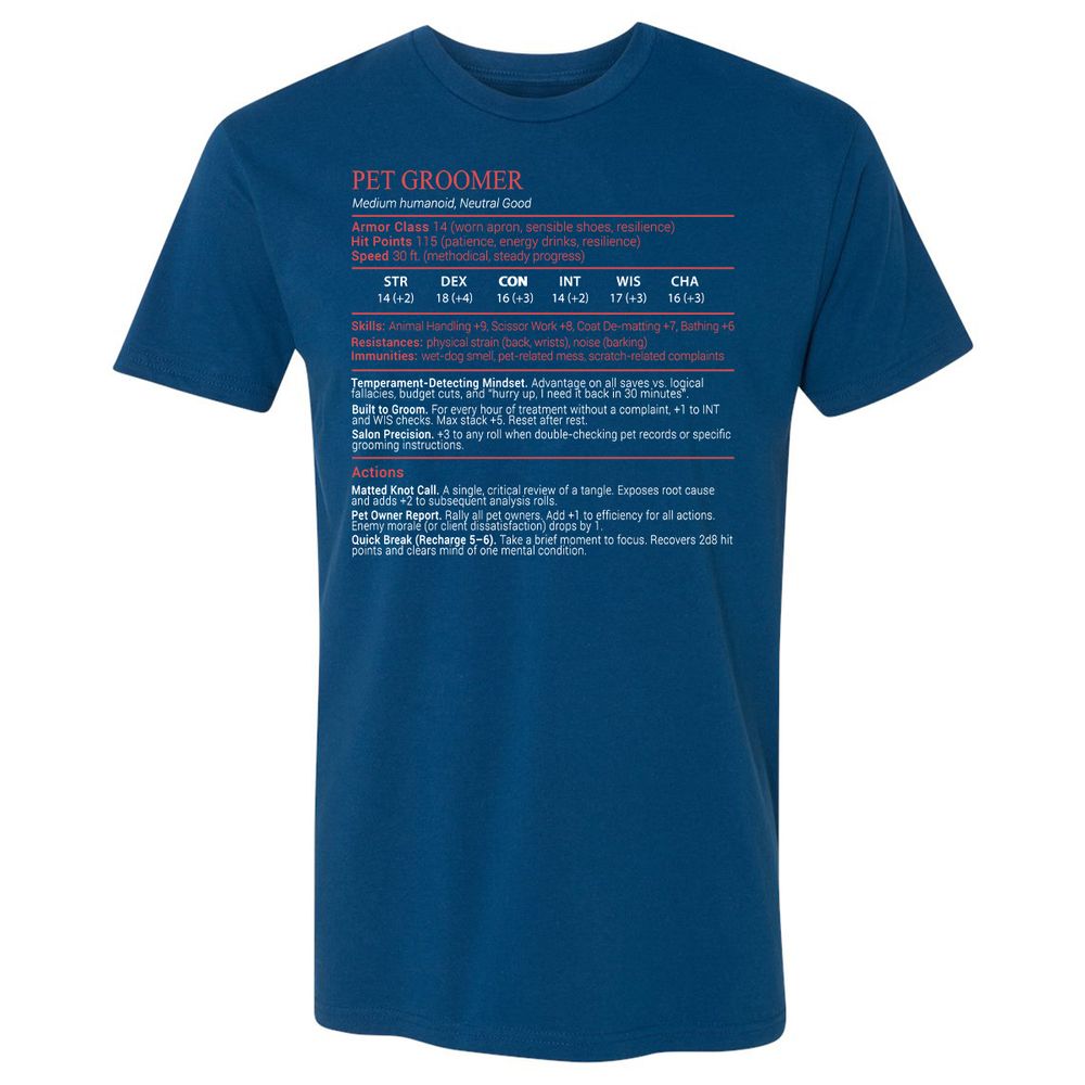 Pet Groomer Stats Block - Cool Blue - 5