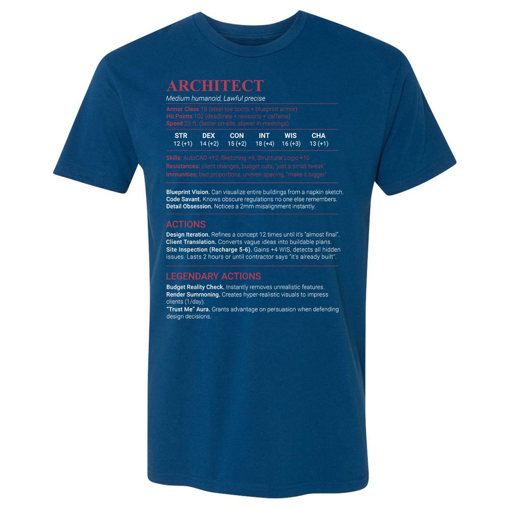 Architect Stats Premium Unisex T-Shirt - Cool Blue - 5