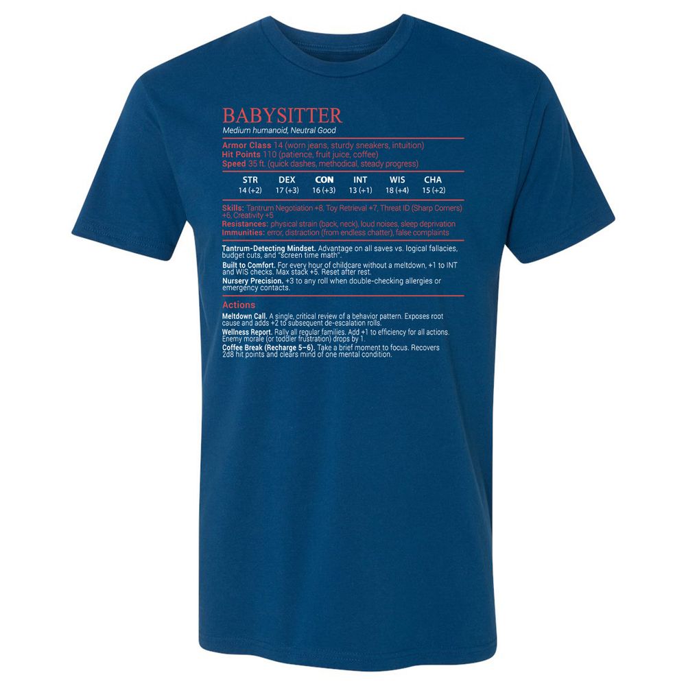 Baby Sitter Stats Block - Cool Blue - 5